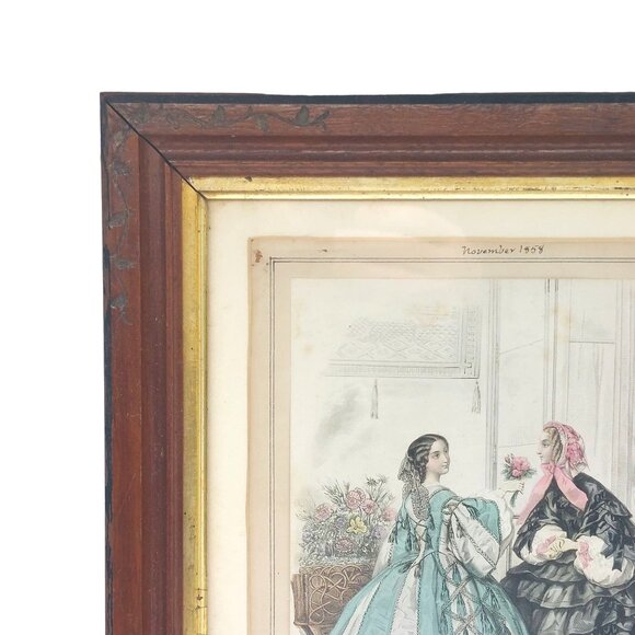 Antique Framed 1857 Variety Ladies Companion Fashion Print By Mariton - Picture 4 of 8